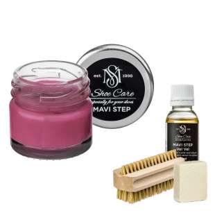 Набор для ухода за обувью из замши и нубука ярко-розовый MAVI STEP Aurora Kit фото 106381
