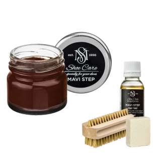 Набор для ухода за обувью из замши и нубука шоколад MAVI STEP Aurora Kit фото 106419