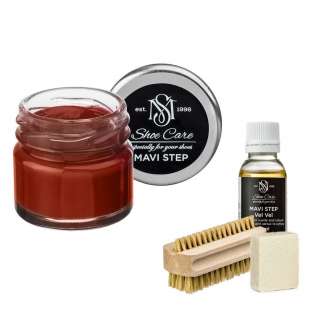 Набор для ухода за обувью из замши и нубука насыщенный коричневый MAVI STEP Aurora Kit фото 102658