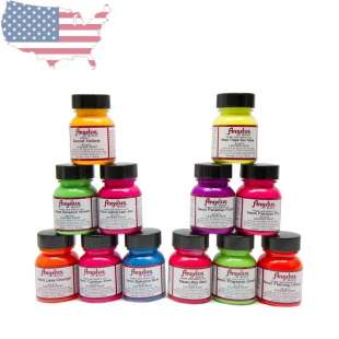 Неоновая акриловая краска для кожи и обуви Angelus Neon Acrylic Paint