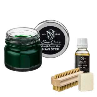 Набор для ухода за обувью из замши и нубука зеленый MAVI STEP Aurora Kit фото 102568