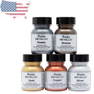 Акриловая краска металлик для кожи и обуви Angelus Acrylic Leather Paint