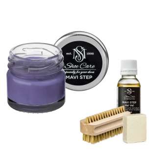 Набір для догляду за взуттям із замші та нубуку фіолетовий MAVI STEP Aurora Kit фото 102624