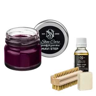 Набор для ухода за обувью из замши и нубука темно-сиреневый MAVI STEP Aurora Kit фото 102508