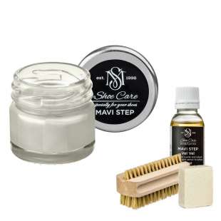 Набор для ухода за обувью из замши и нубука туманно-серый MAVI STEP Aurora Kit фото 102722