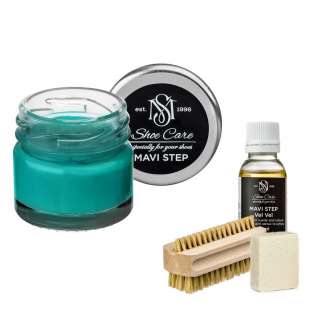 Набор для ухода за обувью из замши и нубука бирюза MAVI STEP Aurora Kit фото 106389