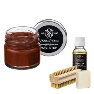 Набор для ухода за обувью из замши и нубука коньяк MAVI STEP Aurora Kit фото 106358