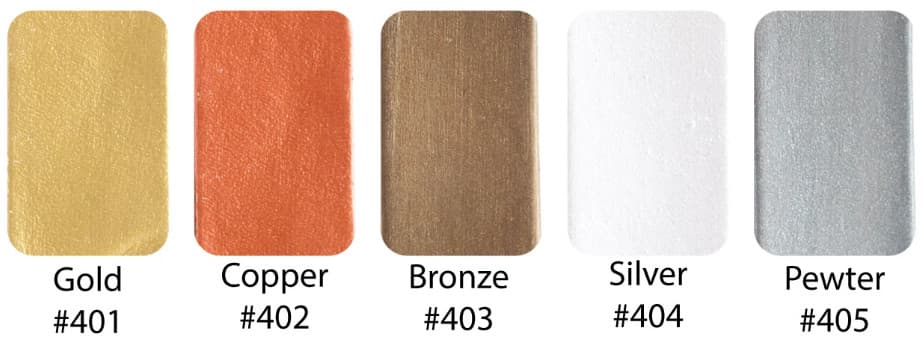 Карта цветов акриловой краски металлик для кожи и обуви Angelus Acrylic Leather Paint